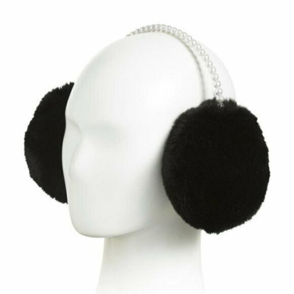 New! Christian Siriano Pearl Embellished Band Faux Fur Earmuffs - Picture 2 of 4